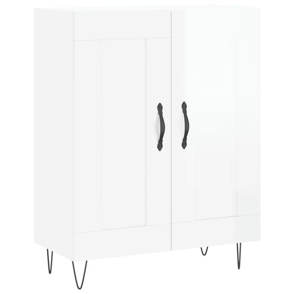 vidaXL Sideboard High Gloss White 69.5x34x90 cm Engineered Wood