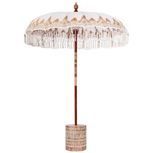 vidaXL Balinese Parasol with Base &Oslash; 180-190 cm Cream