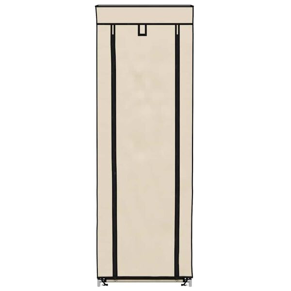 vidaXL Shoe Cabinet with Cover Cream 57x29x162 cm Fabric