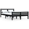 vidaXL Bed Frame without Mattress Black Solid Wood 160x200 cm