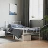 vidaXL Metal Bed Frame without Mattress with Footboard White 90x190cm