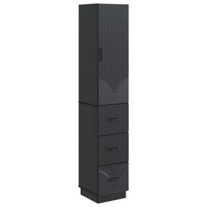 vidaXL Cabinet Set 2 pcs 33 x 34.5 x 87 cm Engineered Wood Black