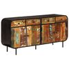 vidaXL Sideboard 140x35x70 cm Solid Wood Reclaimed and Metal