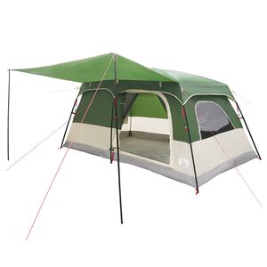 vidaXL Family Tent Green 420 x 305 x 200 cm Polyester and Steel