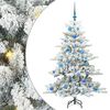 vidaXL Artificial Hinged Christmas Tree Green and white 150 cm PVC