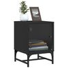 vidaXL Bedside Cabinet with Glass Door Black 35x37x50 cm