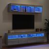 vidaXL 5 Piece TV Wall Units with LED Grey Sonoma Engineered Wood