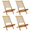 vidaXL Folding Chairs 4 pcs Beige Solid Wood Acacia