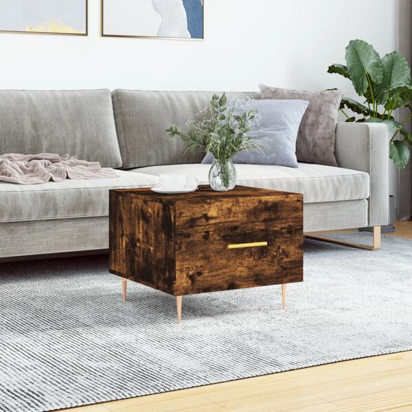 vidaXL Coffee Table Smoked Oak 50x50x40 cm Engineered Wood