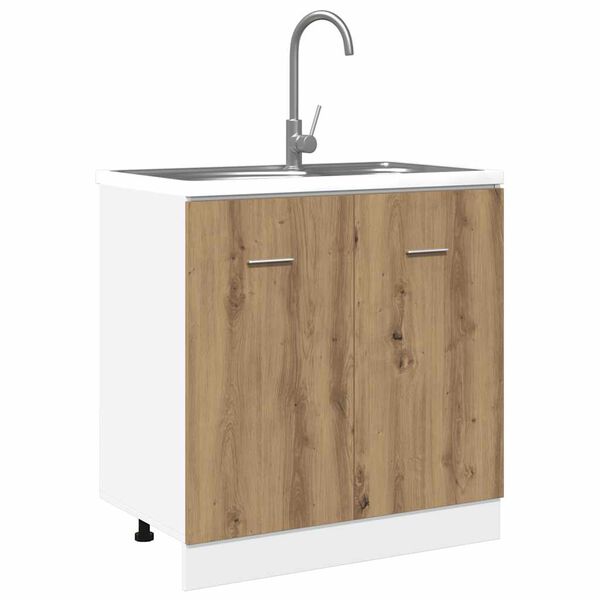 vidaXL Sink Bottom Cabinet Lyon Artisan Oak 80x46x81.5 cm Engineered Wood