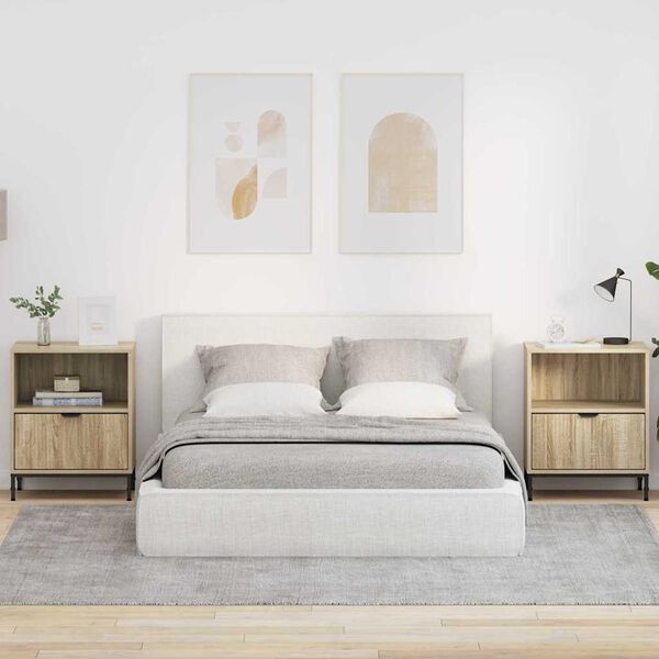 vidaXL Bedside Tables 2 pcs Sonoma oak 49 x 36 x 61 cm Engineered wood