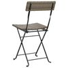 vidaXL Folding Bistro Chairs 6 pcs Grey Poly Rattan and Steel