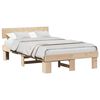 vidaXL Bed Frame with Headboard Natural 140 x 190 cm Solid Pine Wood
