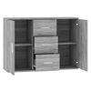 vidaXL Sideboard Grey Sonoma 91x29.5x65 cm Engineered Wood