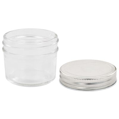 vidaXL Glass Jam Jars with Silver Lids 24 pcs 110 ml