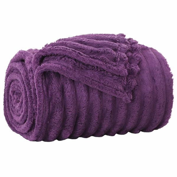 vidaXL Throw Blanket Purple 240 x 220 cm Fleece