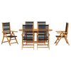 vidaXL Garden Dining Set Folding 7 pcs Black Solid Acacia Wood