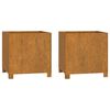 vidaXL Planters with Legs 2 pcs Rusty 40x40x40 cm Corten Steel