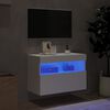 vidaXL TV Wall Cabinet with LED Lights White 60x30x40 cm