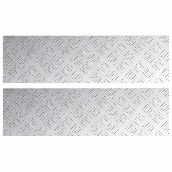 vidaXL Stair Tread Rectangular 2 pcs Silver 70 x 20 cm Aluminium