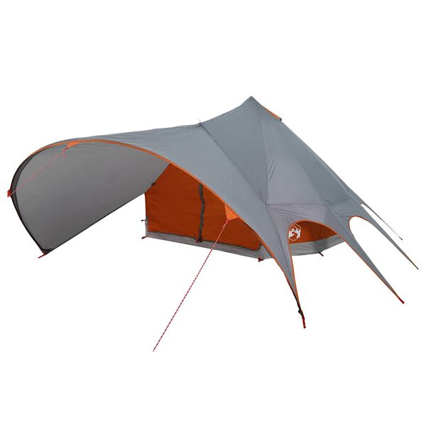 vidaXL Teepee Tent with Roof Grey and Orange 600 x 600 x 347 cm