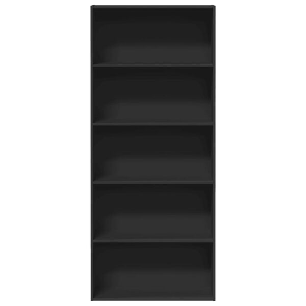 vidaXL Book Cabinet Black 80x30x189 cm Engineered Wood
