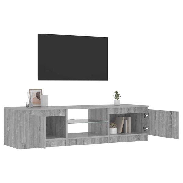 vidaXL TV Cabinet with LED Lights Grey Sonoma 140x40x36 cm