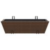 vidaXL Planters with hooks 2 pcs Brown Poly Rattan