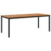 vidaXL Outdoor Table Natural and Black 200 x 90 x 75 cm