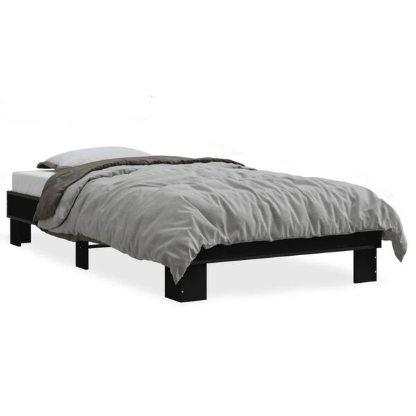 vidaXL Bed Frame without Mattress Black 90x190 cm Single