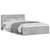 vidaXL Bed Frame with Headboard and LED Concrete Grey 140x200 cm