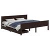vidaXL Bed Frame without Mattress Dark Brown 180x200 cm Super King Solid Wood