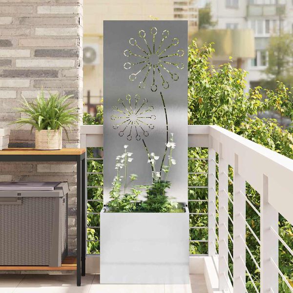 vidaXL Garden Privacy Screen Sliver 50 x 140 cm Stainless steel