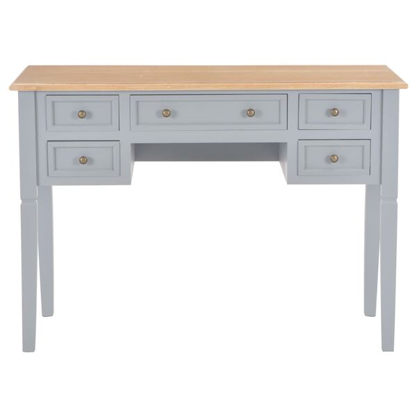 vidaXL Writing Desk Grey 109.5x45x77.5 cm Wood