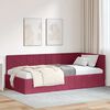 vidaXL Corner Bed Frame with Headboard Wine Red 90 cm x 190 cm Velvet