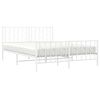 vidaXL Metal Bed Frame without Mattress with Footboard&nbsp;White 150x200cm