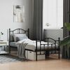 vidaXL Metal Bed Frame without Mattress with Footboard Black 90x190cm