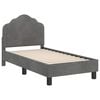 vidaXL Toddler Bed Frame with Headboard Dark Grey 70 x 140 cm Velvet