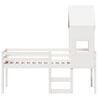 vidaXL High Sleeper Bed without Mattress White 90x190 cm Single Solid Wood Pine