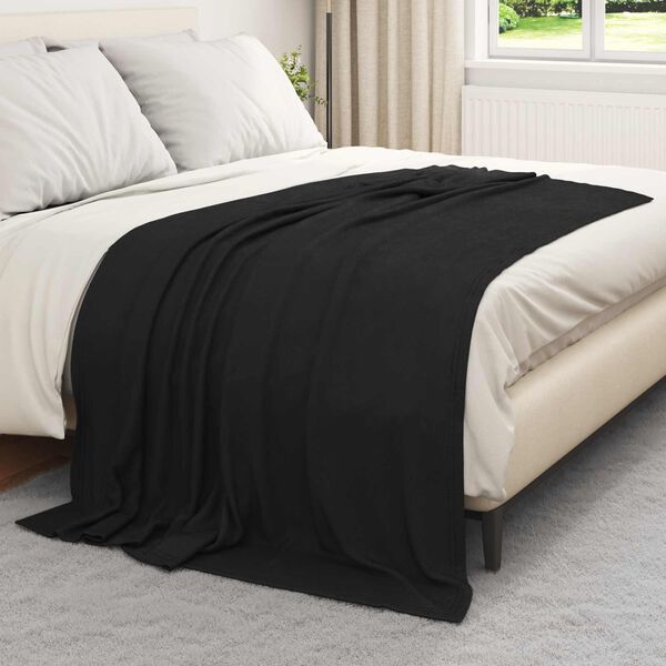vidaXL Throw Blankets 24 pcs Black 200 x 150 cm Fleece