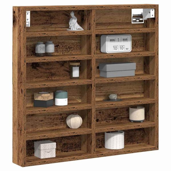 vidaXL Display Cabinet Old Wood 60 x 8.5 x 58 cm Engineered Wood