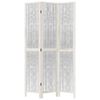 vidaXL Room Divider 3 Panels White Solid Wood Paulownia