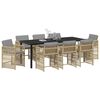 vidaXL Garden Dining Set 9 pcs Beige Poly Rattan