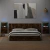 vidaXL Bed Headboard with Cabinets Smoked Oak 240 cm Engineered Wood