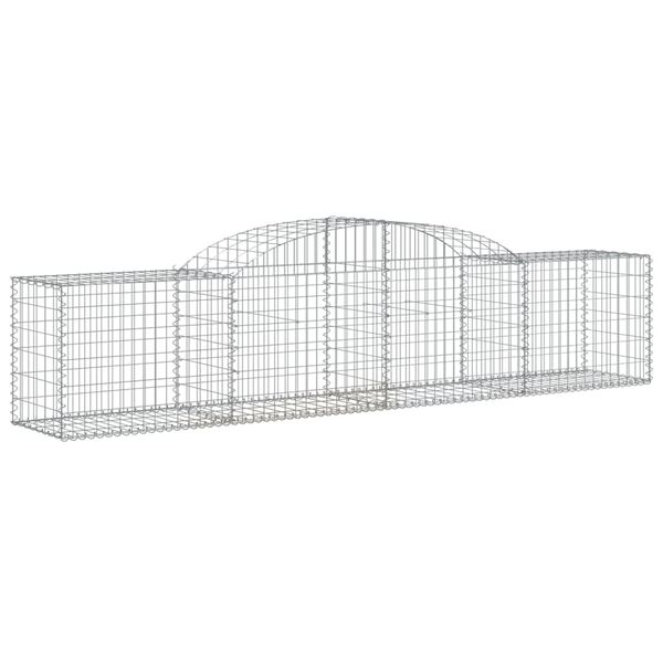 vidaXL Arched Gabion Baskets 30 pcs 300x50x60/80 cm Galvanised Iron