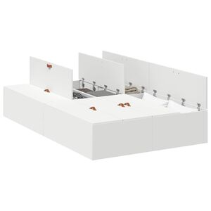 vidaXL Storage Bed Frame White 120 x 190 cm Engineered Wood