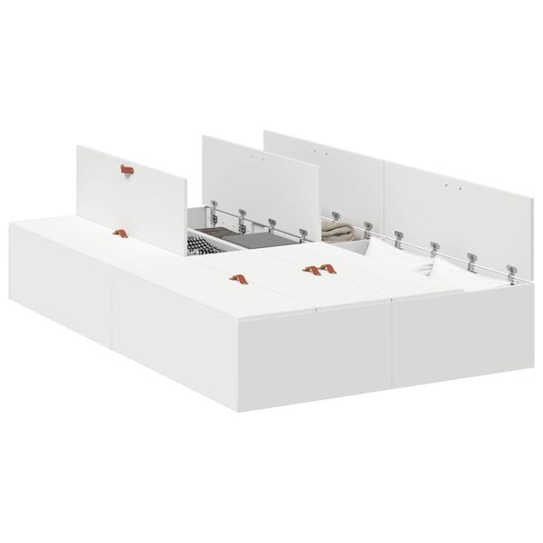 vidaXL Storage Bed Frame White 120 x 190 cm Engineered Wood