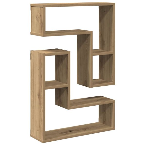 vidaXL Wall Cube Shelves 2 pcs Artisan Oak 50x15x50 cm Engineered Wood