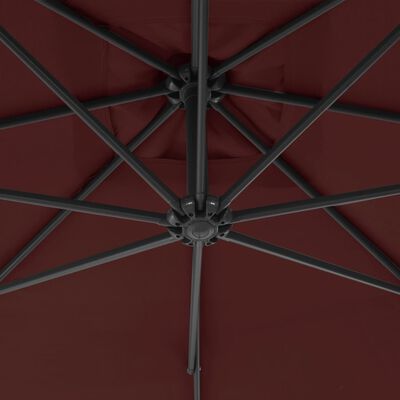 vidaXL Cantilever Umbrella with Steel Pole 300 cm Bordeaux Red