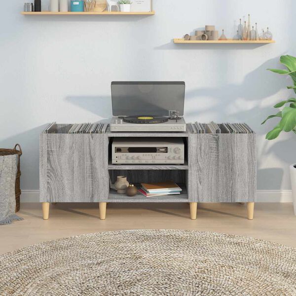 vidaXL Record Cabinet Grey Sonoma 121x38x48 cm Engineered Wood